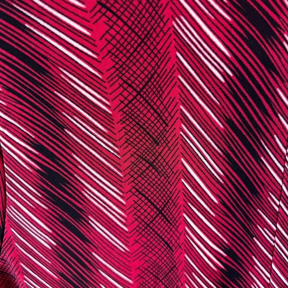 Norma Kamali Printed Wrap Dress Red Stripe Size Medium - Picture 8 of 12